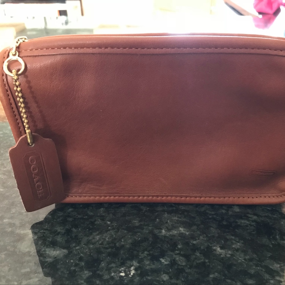 Tan Coach Travel Accessory Bag